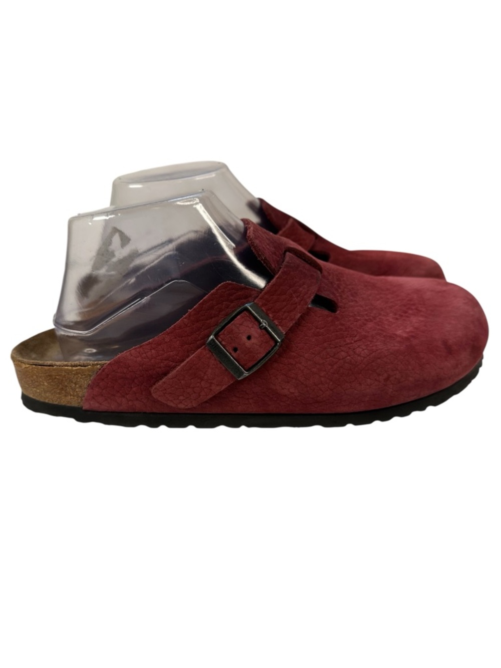 Birkenstock Boston Red Leather Clogs Cork Footbed Comfort Shoes EU40 Womens 9